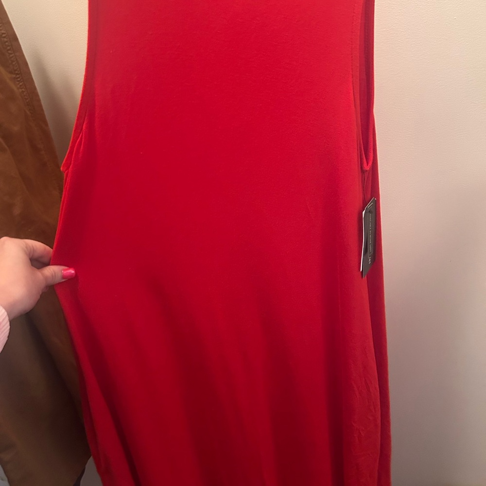 Vibrant Red Sleeveless Dress